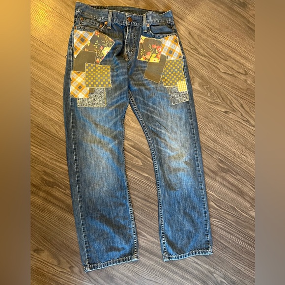 Upcycled Patchwork Levi's sz 30x30 - Picture 2 of 4